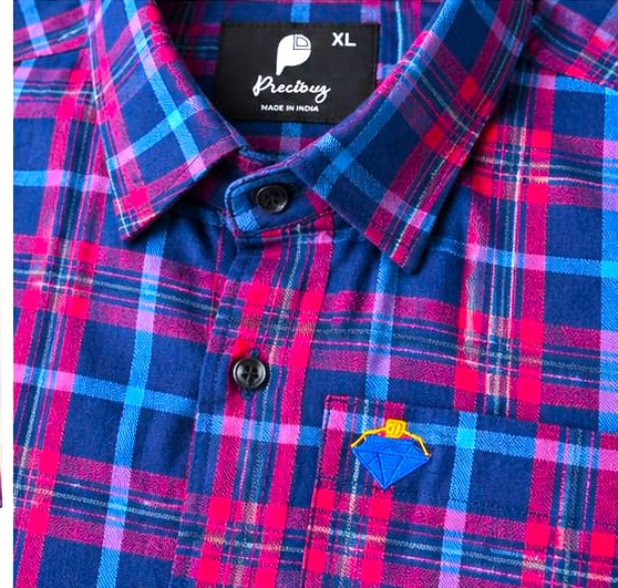 BLUE AND RED CHECKED FULL SLEEVE CASUAL COTTON SHIRT (PGS-103)
