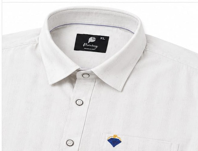 OFF-WHITE SOLID FULL SLEEVE CASUAL COTTON SHIRT (PGS-108)