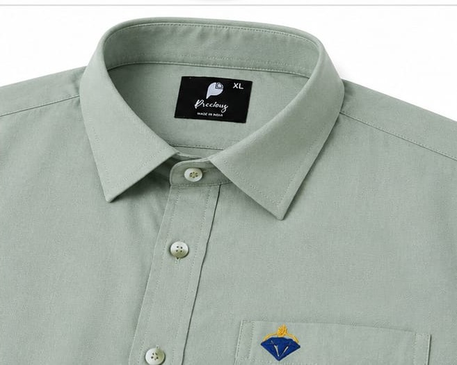 SAGE GREEN SOLID FULL SLEEV COTTON SHIRT (PGS-111)