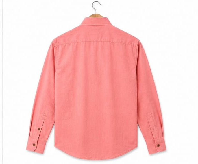 CORAL PINK SOLID FULL SLEEVE COTTON  SHIRT (PGS-113)