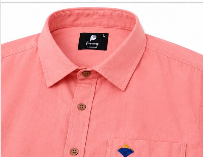 CORAL PINK SOLID FULL SLEEVE COTTON  SHIRT (PGS-113)