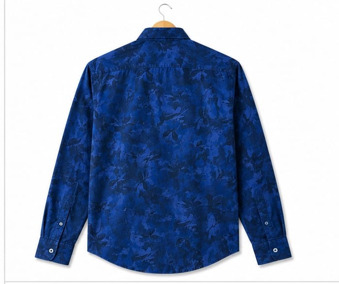 ROYAL BLUE FLORAL PRINT FULL SLEEVE CASUAL COTTON SHIRT (PGS-116)