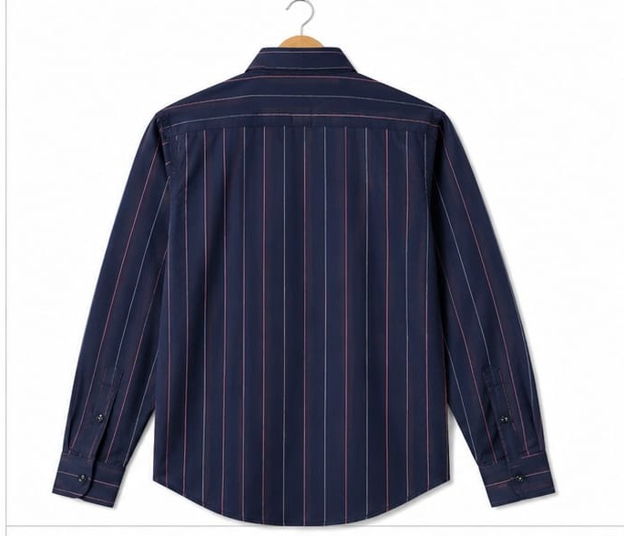 NAVY BLUE WITH FINE VERTICAL STRIPE COTTON LYCRA (PGS-118)