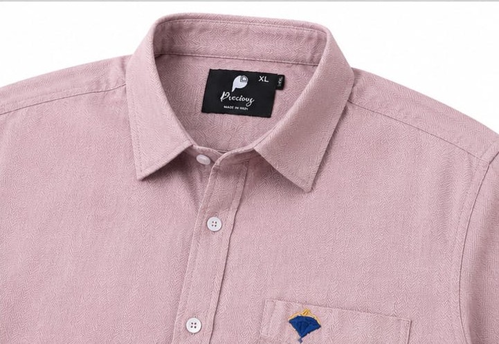 DUSTY PINK PREMIUM MENS PLAIN COTTON DOBBY SHIRT (PGS-122)