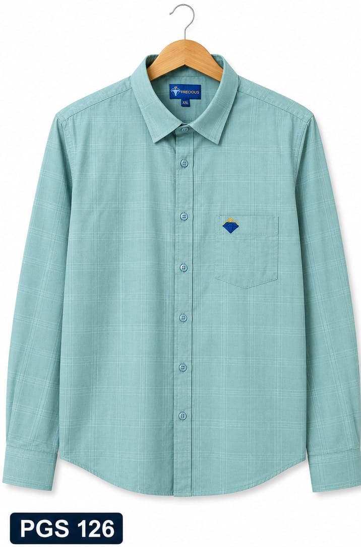 PREMIUM MENS COTTON BLENDED SOLID CHECKS SHIRT (PGS-126)