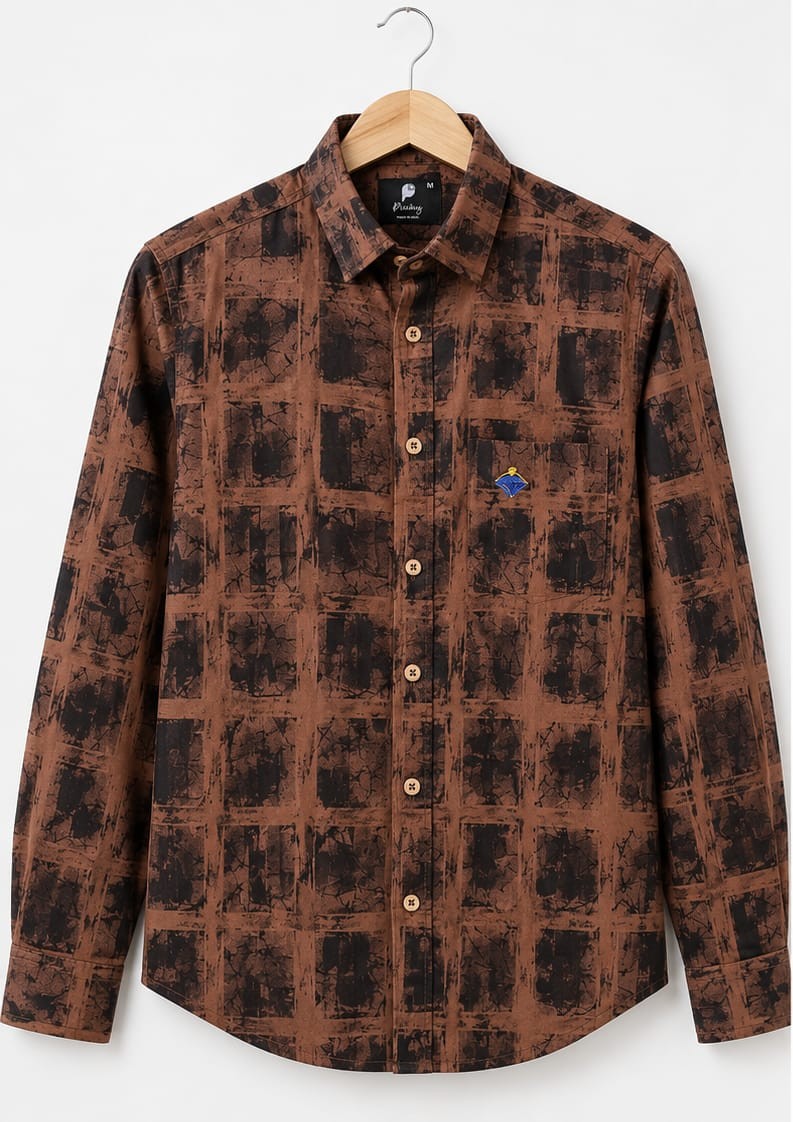 PREMIUM MENS ABSTRACT COTTON  PRINTED SHIRT (PGS-132)