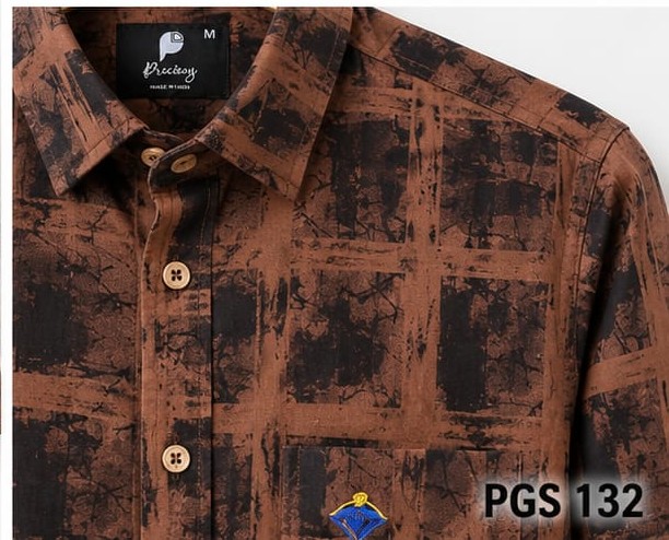 PREMIUM MENS ABSTRACT COTTON  PRINTED SHIRT (PGS-132)