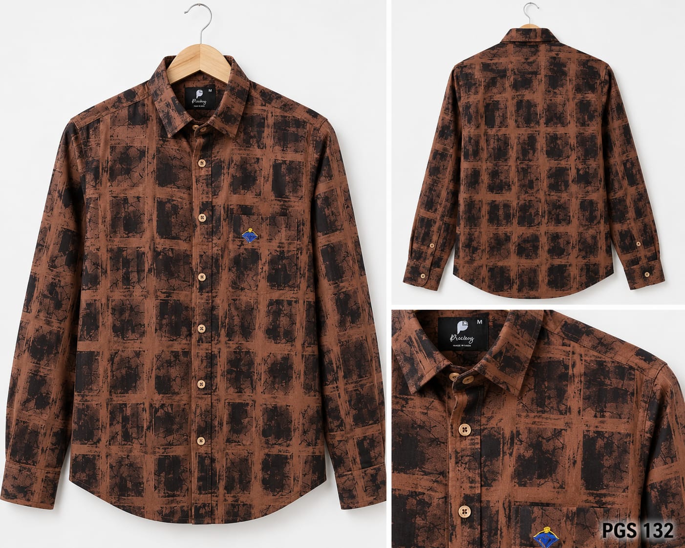 PREMIUM MENS ABSTRACT COTTON  PRINTED SHIRT (PGS-132)