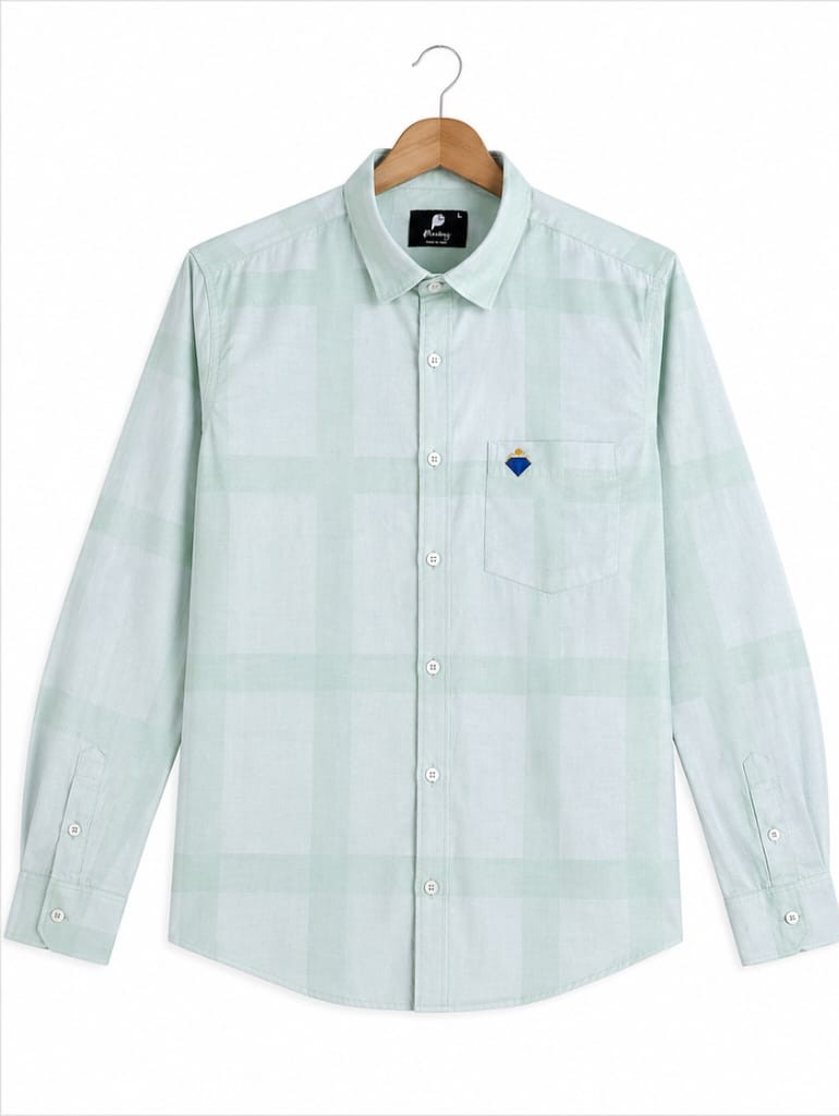 PASTEL MINT GREEN PREMIUM MEN'S COTTON SHIRT (PGS-136)