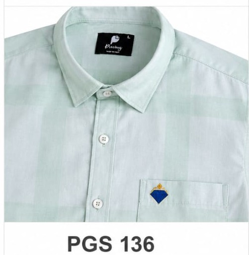 PASTEL MINT GREEN PREMIUM MEN'S COTTON SHIRT (PGS-136)