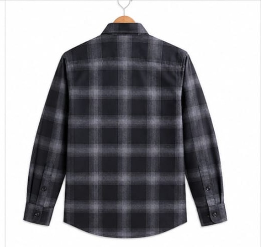 PREMIUM MEN'S CHECKED  CHARCOL GREY & BLACK COTTON  (PGS-140)
