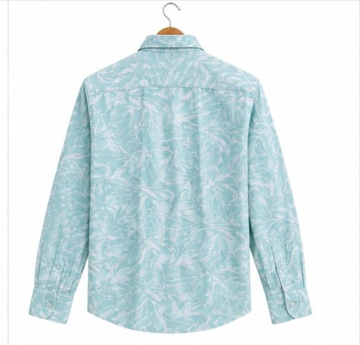 PREMIUM MENS PRINTED COTTON AQUA BLUE AND WHITE (PGS-143)