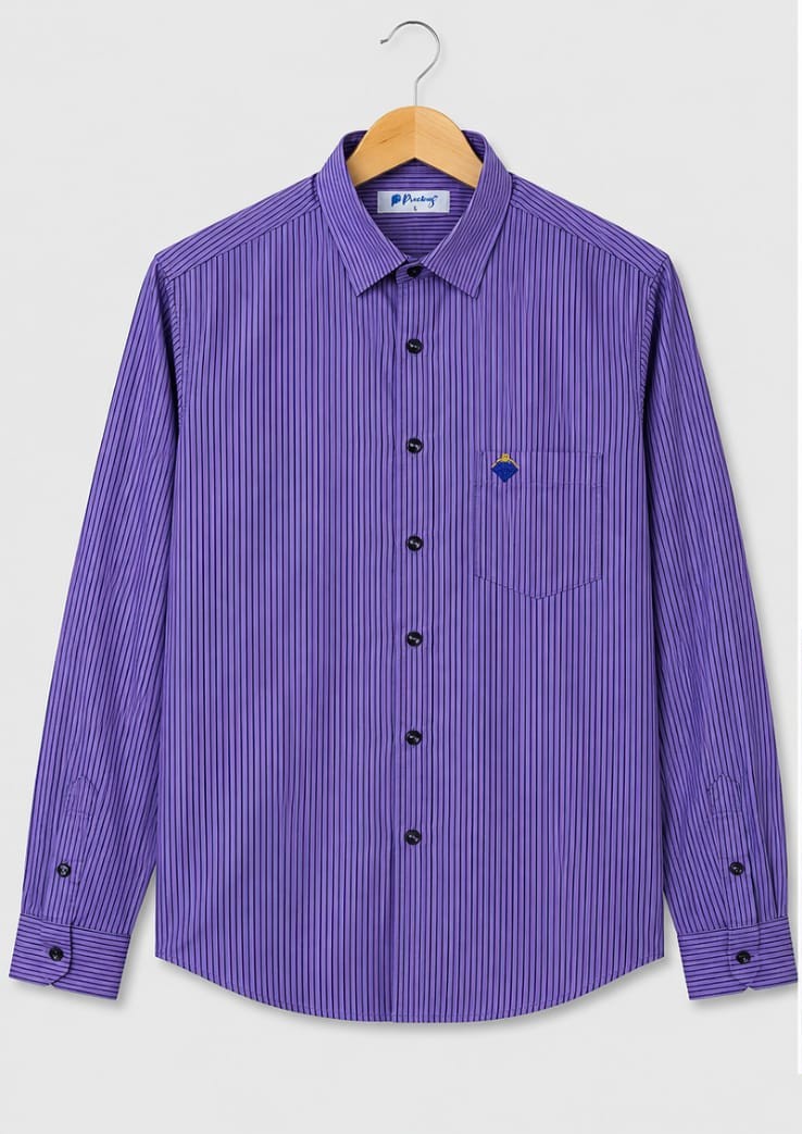 PURPLE PREMIUM MEN'S STRIPED COTTON SHIRT (PGS-145)