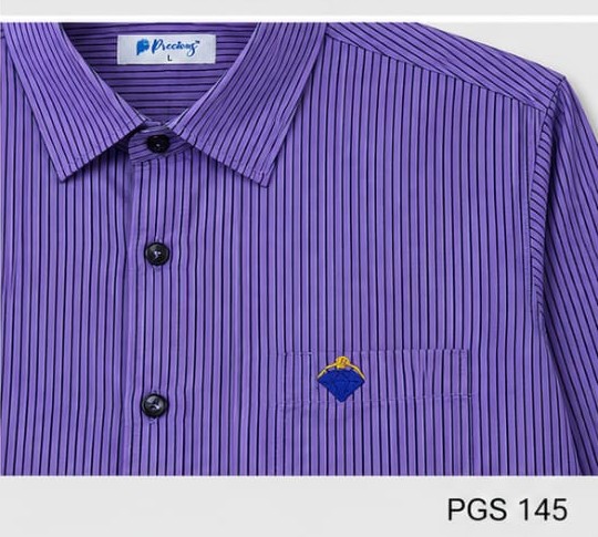 PURPLE PREMIUM MEN'S STRIPED COTTON SHIRT (PGS-145)