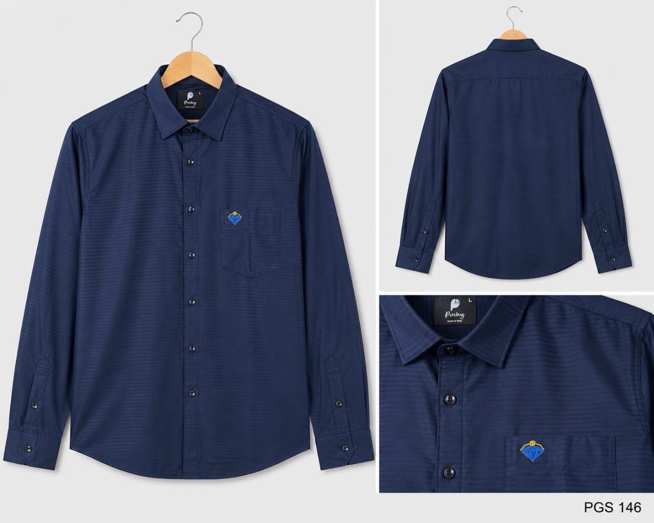 NAVY BLUE PREMIUM BLENDED COTTON SHIRT (PGS-146)