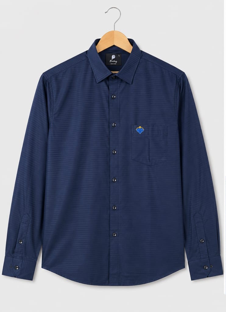 NAVY BLUE PREMIUM BLENDED COTTON SHIRT (PGS-146)