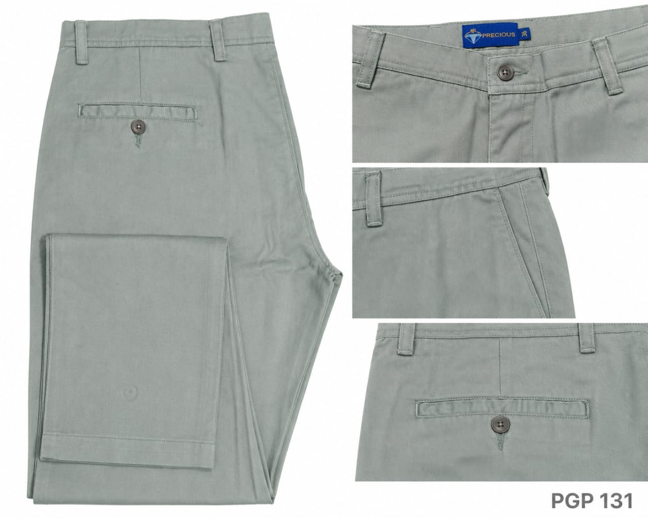 Men's Classic Light Sage Formal Cotton Trouser (PGP-131)