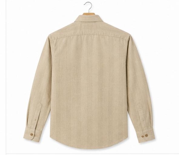 Premium Sand Beige Textured Formal Cotton Shirt (PGS-129)