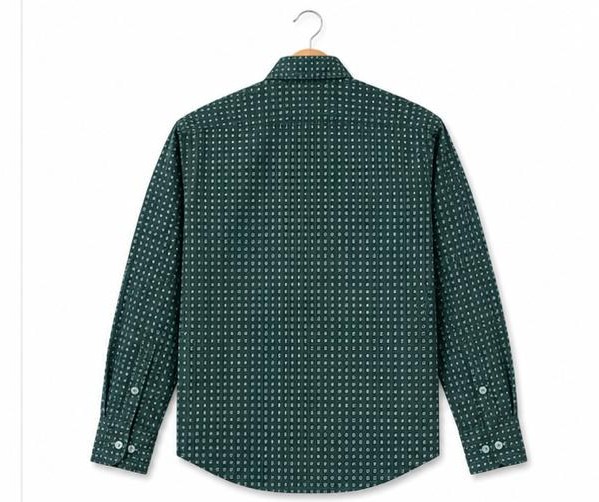 Premium Dark Green Micro-Print Formal CottonShirt – Full Sleeves (PGS-149)