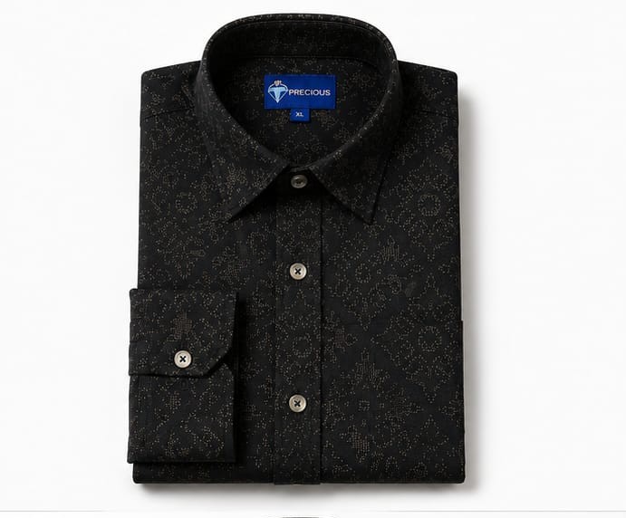 Men's Black Floral Print Full Sleeve Casual Cotton Shirt (PGS-139)